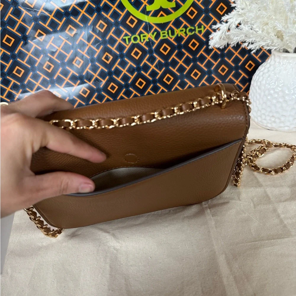 NWT Tory Burch Britten Small Adjustable Shoulder Bag 140987 Moose $575